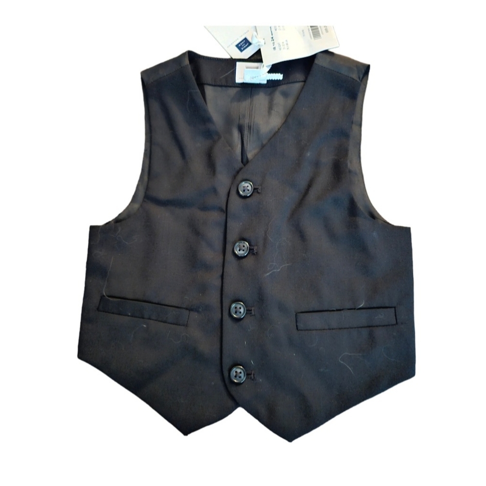 Janie and Jack Black vest 18-24 mo NWT